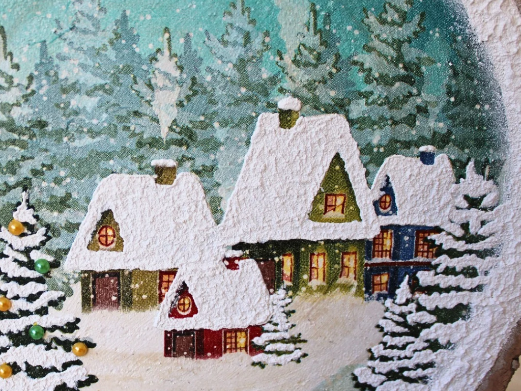 DIY Baumscheibe mit Serviettentechnik