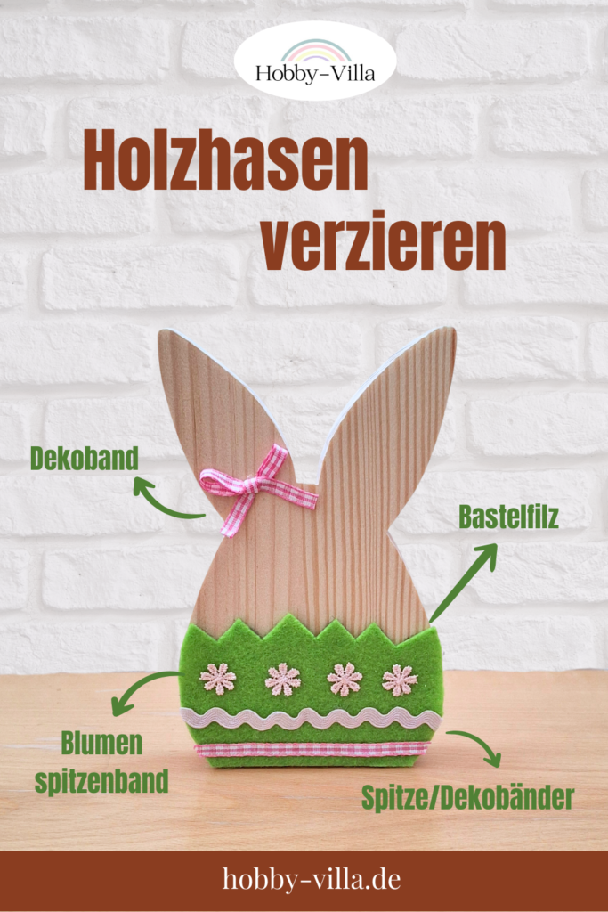 holzhase im ei verzieren osterndeko